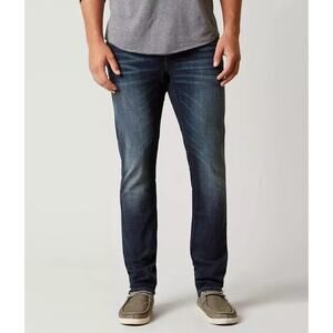 Bke Buckle Alec Skinny Jeans Darker Blue Wash Stretch Mens Denim 33 Long Tall